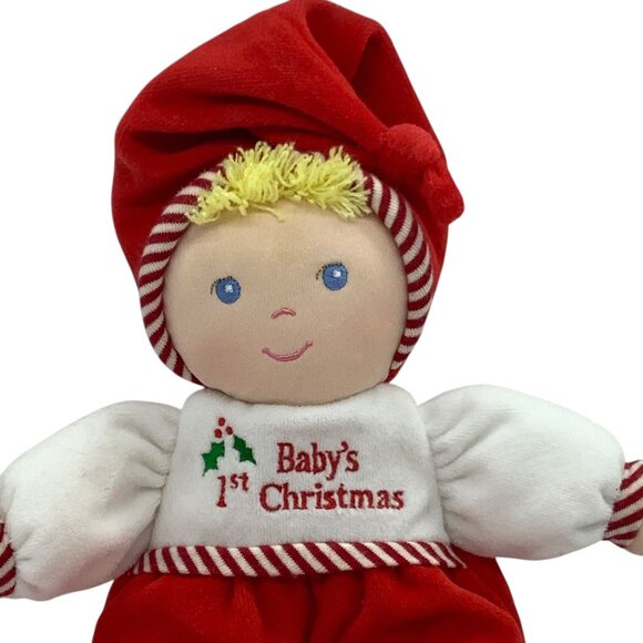 Eden Babys First Christmas Soft Plush Doll Red White Festive Keepsake 12" - Picture 2 of 6
